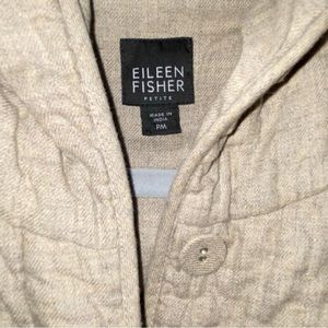 GUC Eileen Fisher quilted hooded vest Sz medium petite